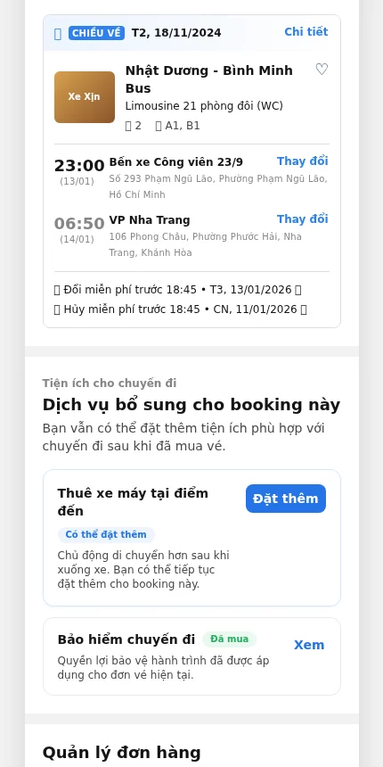 Preview: Thuê xe sau khi mua vé